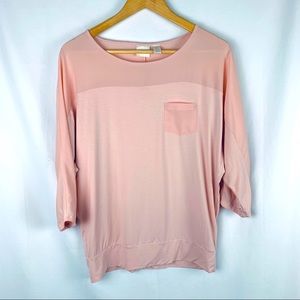 Chico's Pale Pink Fitted Casual Blouse Size 1